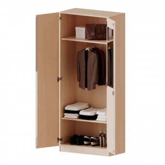 Garderobenschrank, 5 OH, 2 Türen, abschließbar, B/H/T 80x190x60cm 